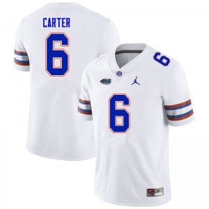 Men's Florida Gators #6 Zachary Carter NCAA Nike White Authentic Stitched College Football Jersey MFK0562MJ